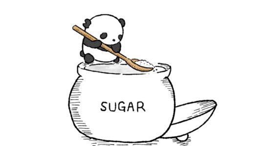 どうしても砂糖を食べてみたくなったティーカップパンダ